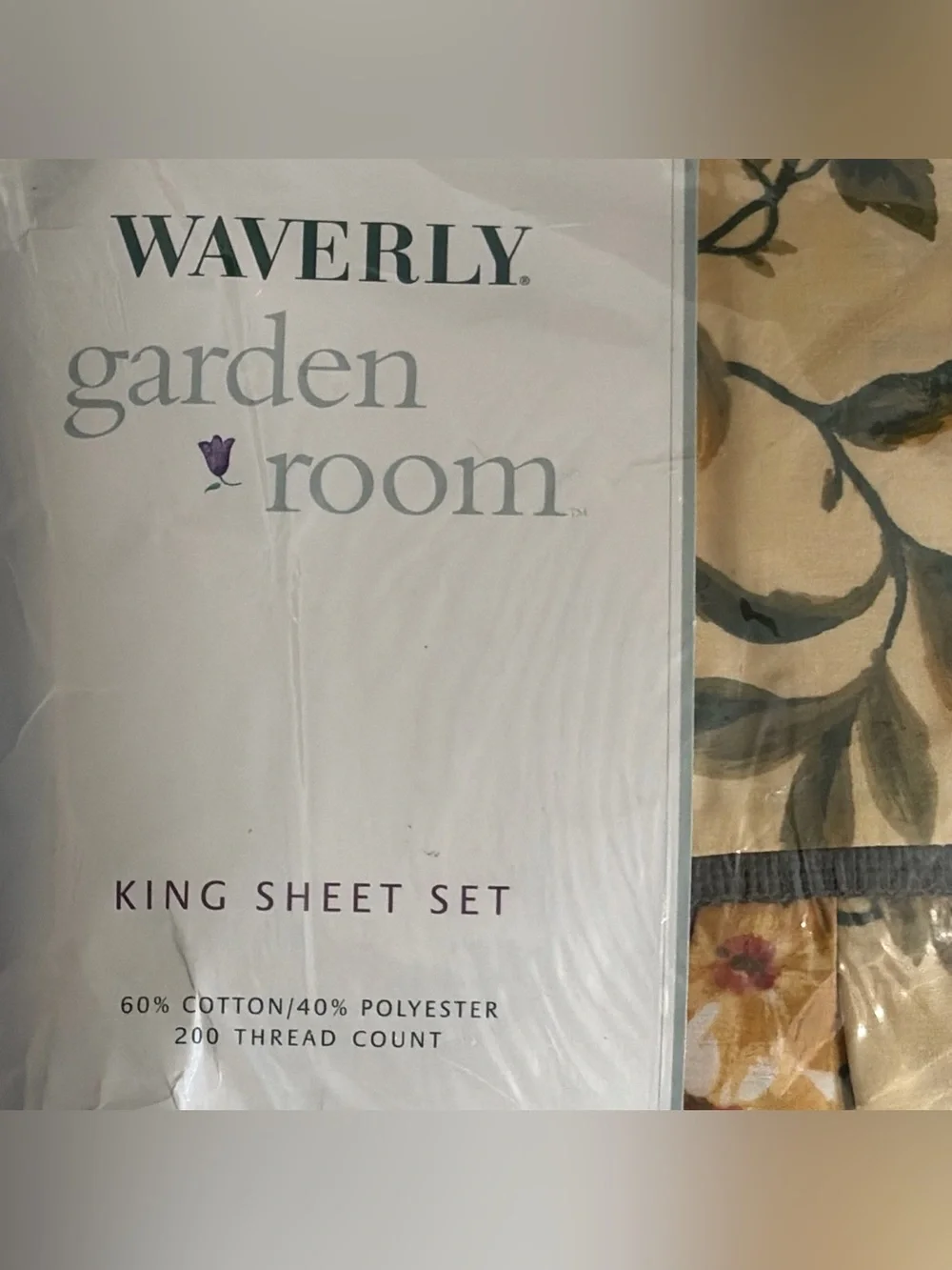 4 Pc VTG Waverly Garden Room Floral Manor King Sheet Set Ruffle USA Luxury NEW
